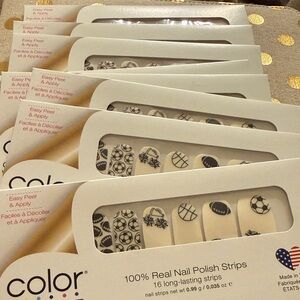 Lot of 8 Sets: Color Street “Dream Team” Clear Sports Overlay Nail Art Strips